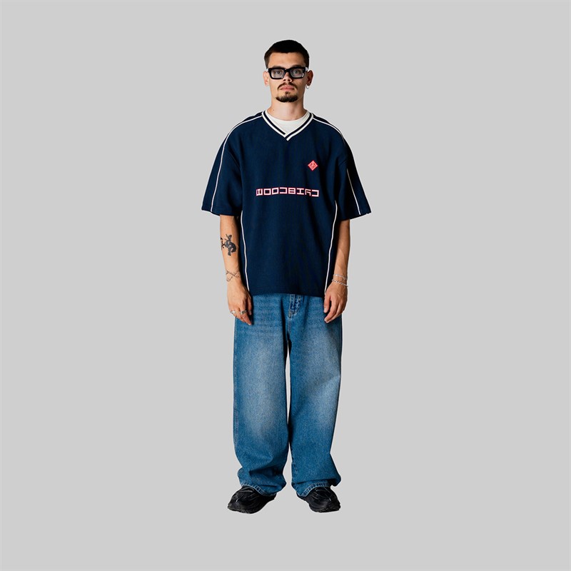 Woodbird Herren Beam 90er Sport T Shirt Dark Navy