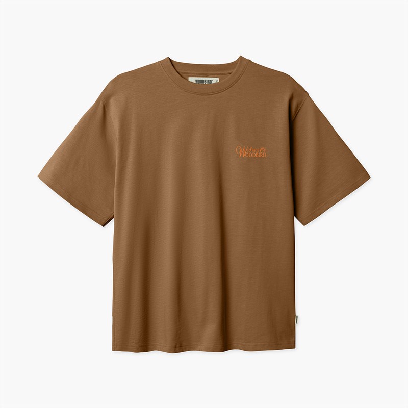 Woodbird Herren Baine Blume T-Shirt Dark Brown