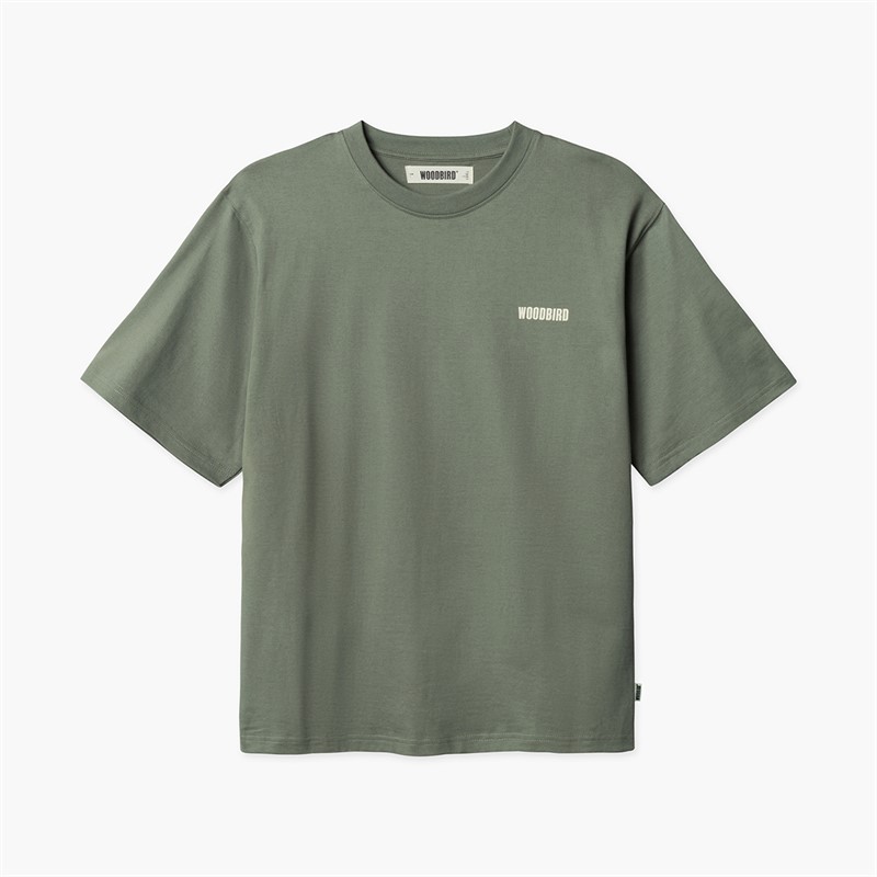 Woodbird Herren Beam Hao T Shirt Grau Grün Grey-Green