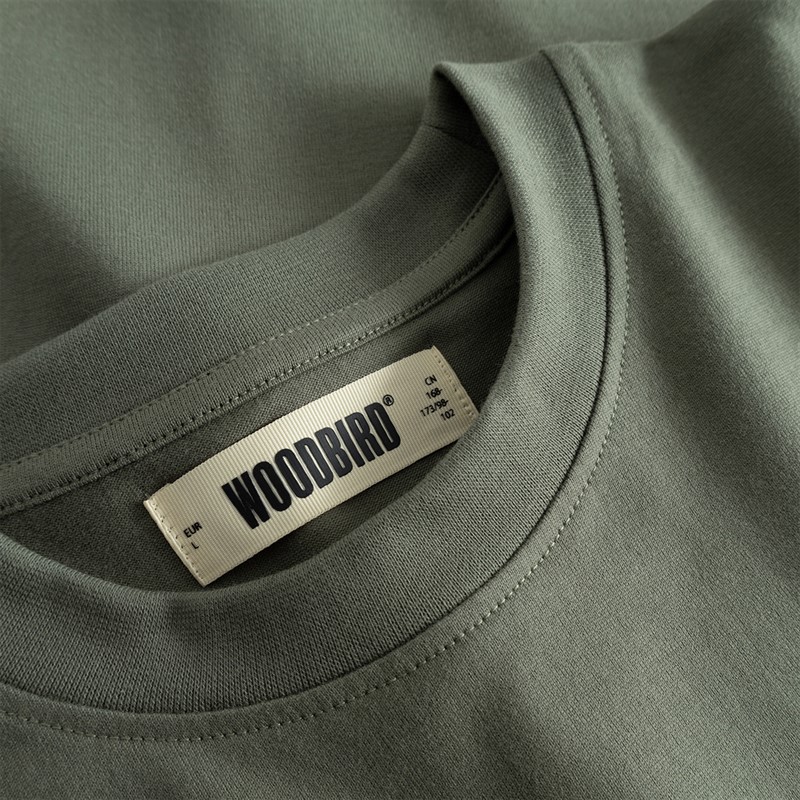 Woodbird Herren Beam Hao T Shirt Grau Grün Grey-Green