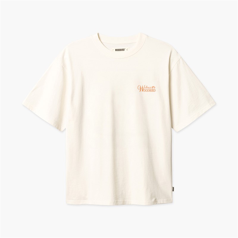 Woodbird Herren Baine Blume T-Shirt Off White