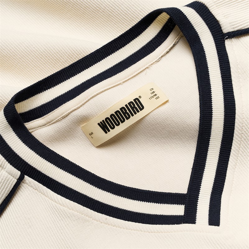 Woodbird Herren Beam 90er Sport T Shirt Off White