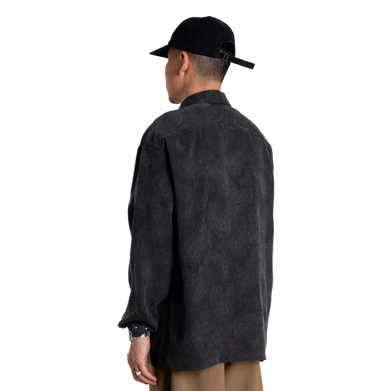 Woodbird Herren Buzo Paisley Hemd Schwarz