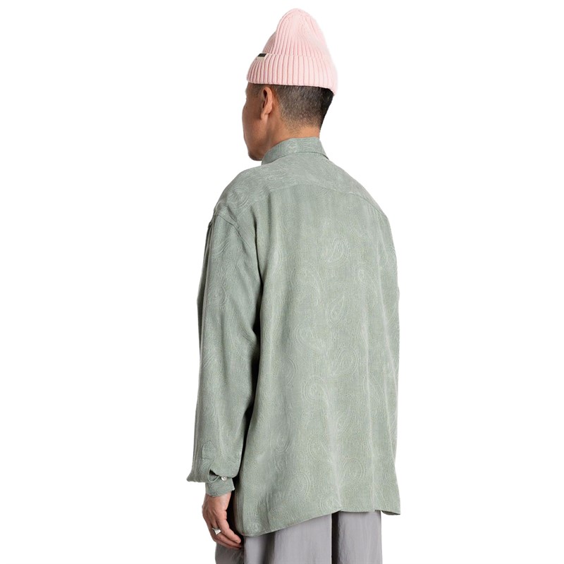 Woodbird Herre Buzo Paisley Skjorte Grå Grøn Grey-Green