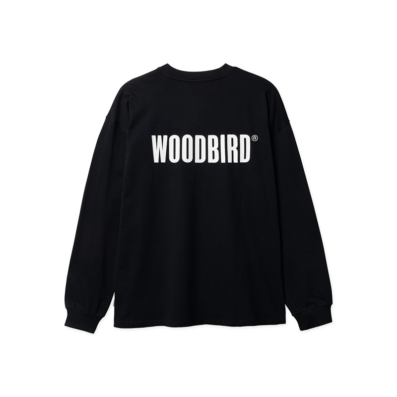 Woodbird Herre Joes Logo Langærmet T-shirt Sort