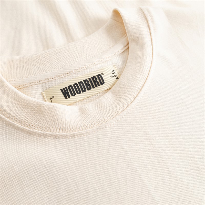 Woodbird Herre Baine Wok T-shirt Off White