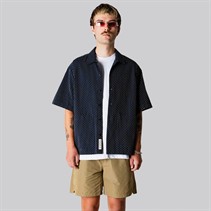 Woodbird Herre Wang Shiko Skjorte Dark Navy