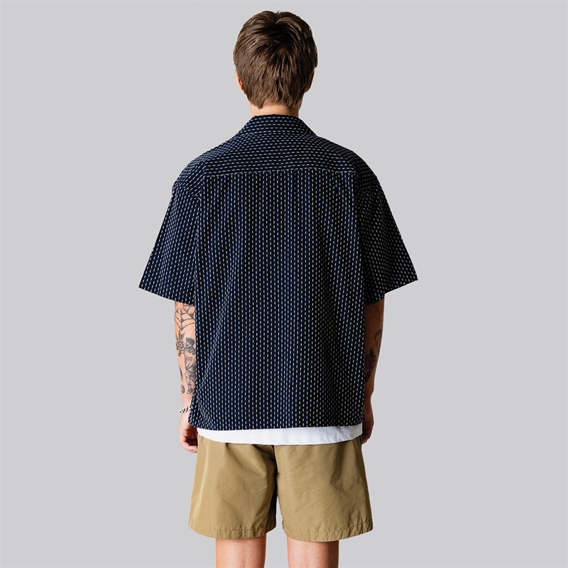 Woodbird Herre Wang Shiko Skjorte Dark Navy