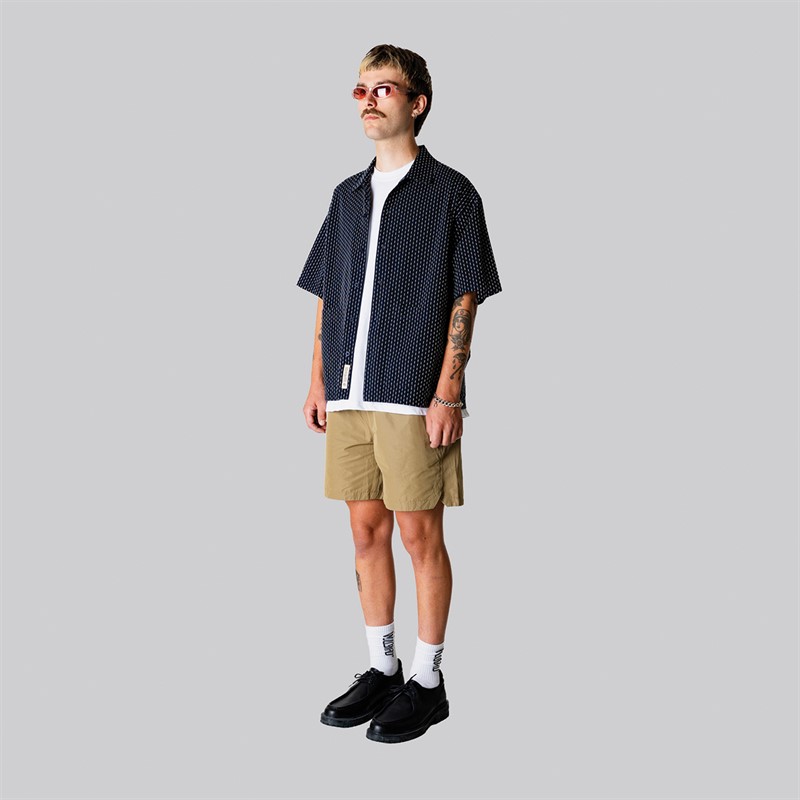 Woodbird Herre Wang Shiko Skjorte Dark Navy