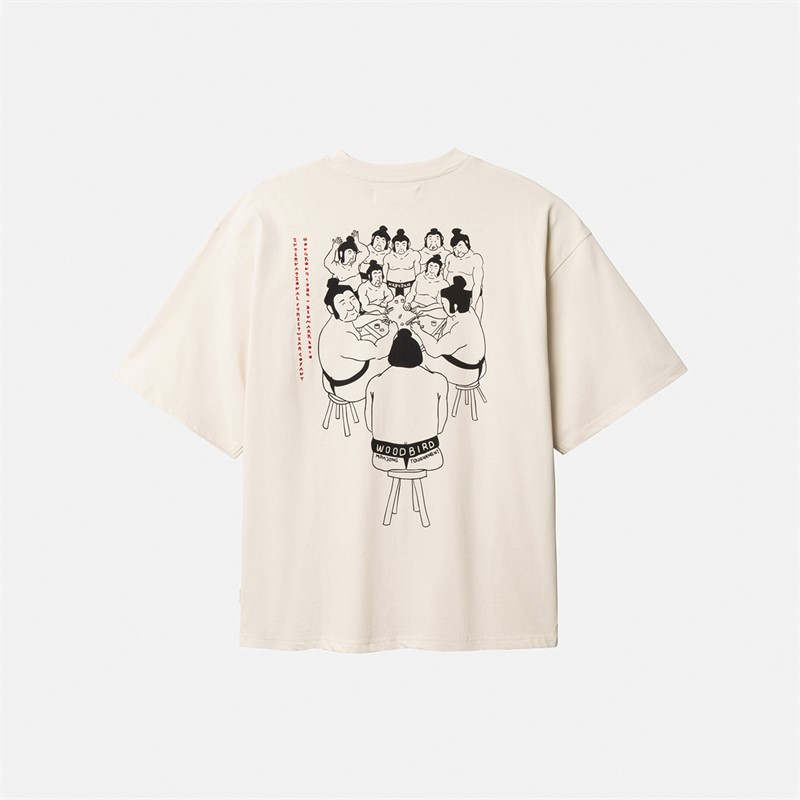 Woodbird Herre Beam Suma T-shirt Off White