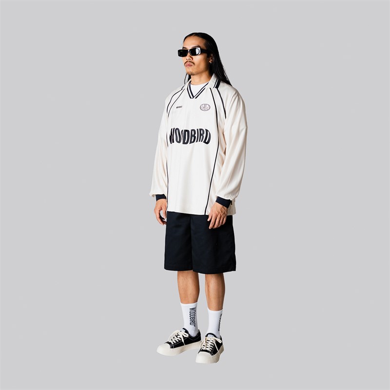 Woodbird Herre Taka Langærmet Poloshirt Off White