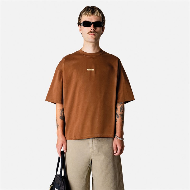 Woodbird Herre Beam Løve T-shirt Mid Brown
