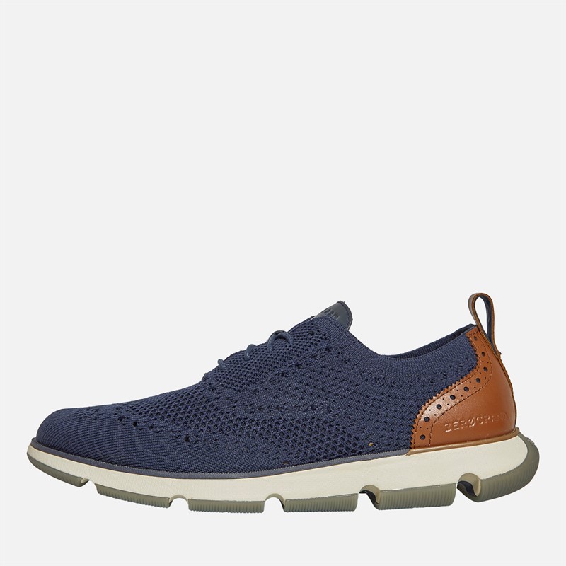 Cole Haan Mens 4.Zerogrand Stitchlite Oxford Shoes Navy/Ink Knit - Size 8