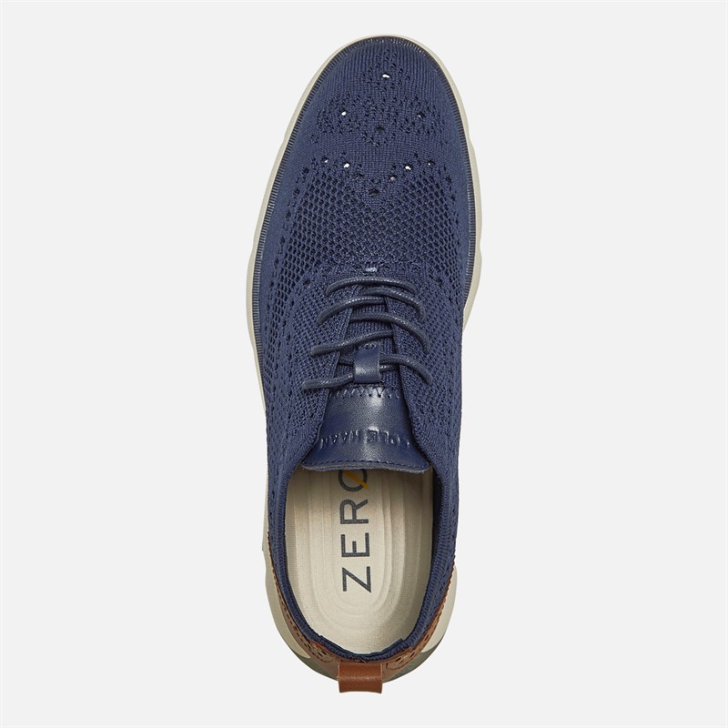Cole Haan Mens 4.Zerogrand Stitchlite Oxford Shoes Navy/Ink Knit