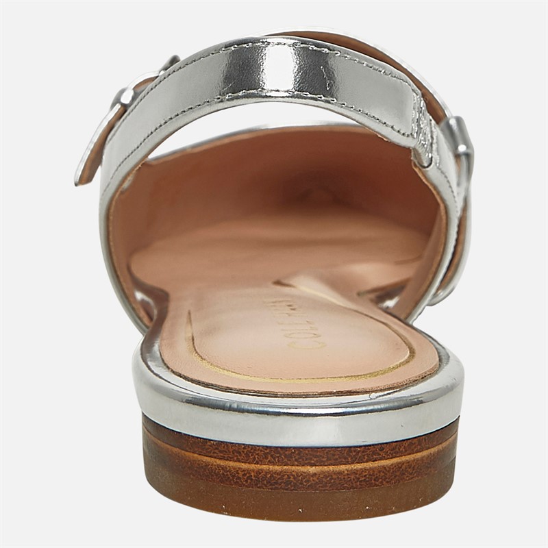 Cole Haan Womens Anya Slingback Flat Shoes Silver