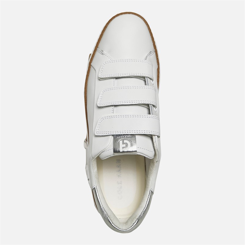 Cole Haan Womens Grandpro Topspin Triple Strap Trainers White/Silver