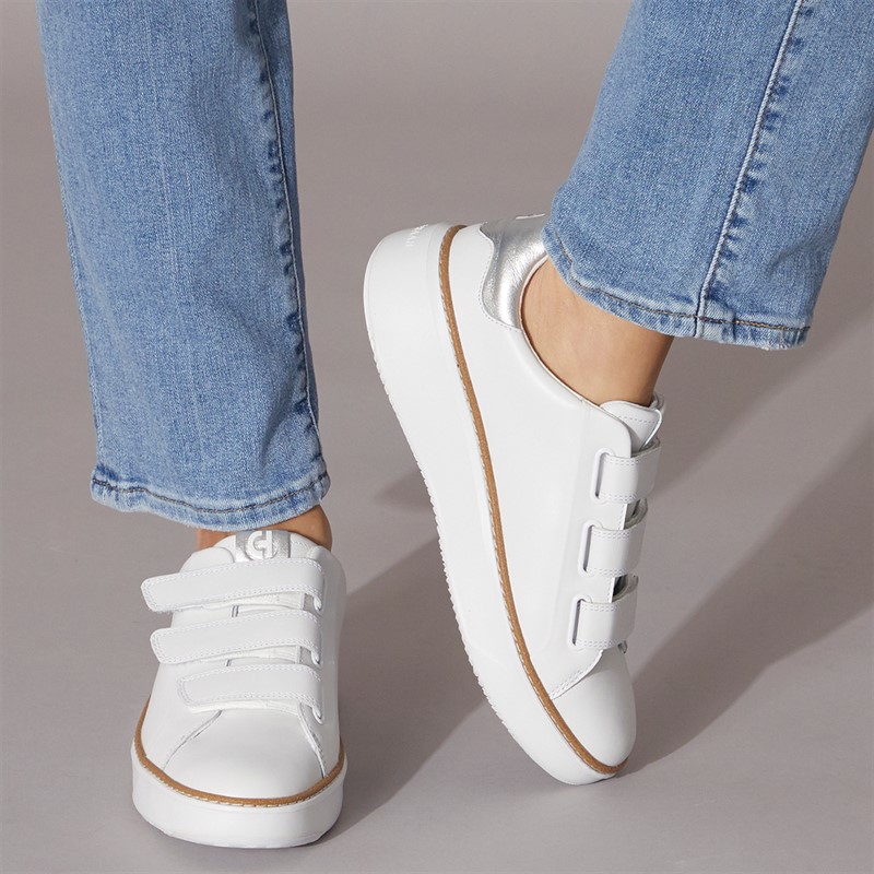 Cole Haan Womens Grandpro Topspin Triple Strap Trainers White/Silver
