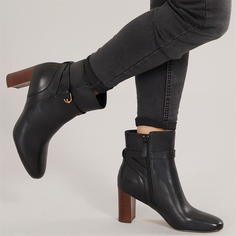 Cole Haan Womens Glendale Jodhpur Suede Block Heel Ankle Boots Black Leather - Size 6