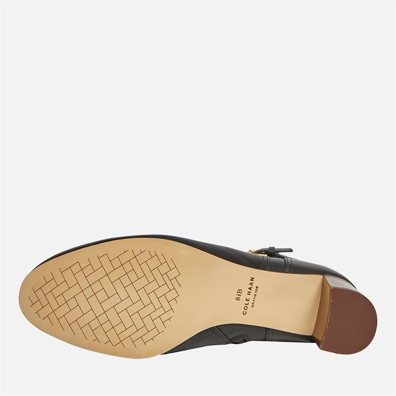 Cole Haan Womens Glendale Jodhpur Suede Block Heel Ankle Boots Black Leather