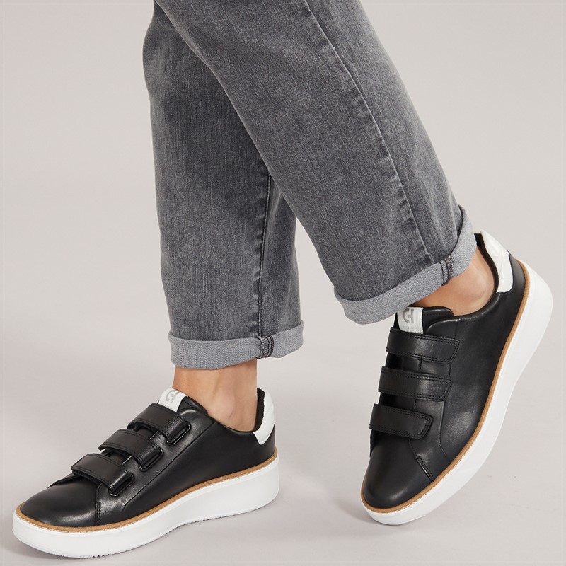Cole Haan Womens Grandpro Topspin Triple Strap Trainers Black/White