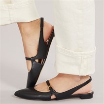 Cole Haan Womens Anya Slingback Flat Shoes Black