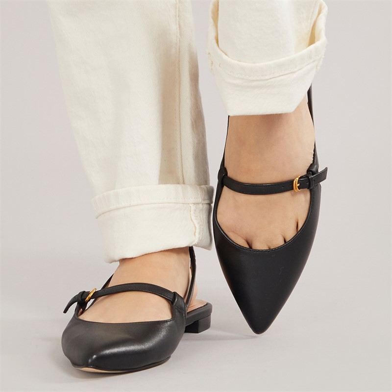 Buy Cole Haan Womens Anya Slingback Flat Shoes Black