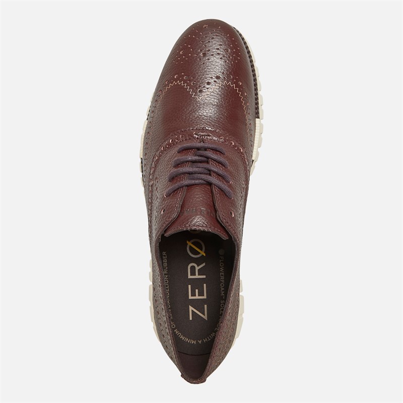 Cole Haan Mens Zerogrand Remastered Wingtip Oxford Shoes Pinot/Ivory
