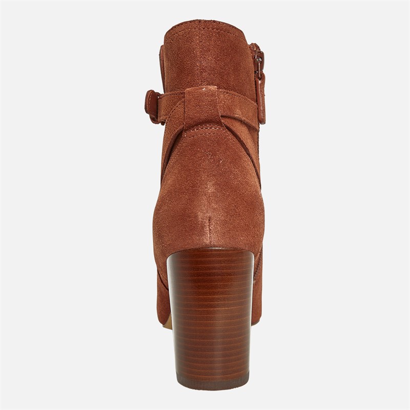 Cole Haan Womens Glendale Jodhpur Suede Block Heel Ankle Boots Dark Cuoio