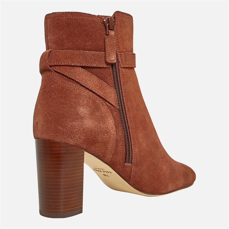 Cole Haan Womens Glendale Jodhpur Suede Block Heel Ankle Boots Dark Cuoio