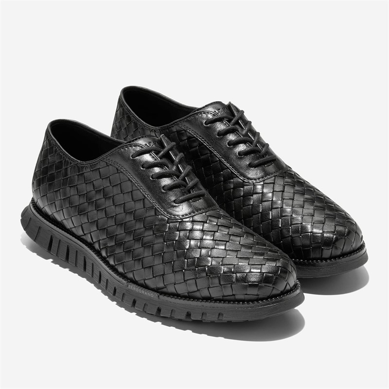 Cole Haan Mens Zerogrand Remastered Woven OX Shoes Black/Black