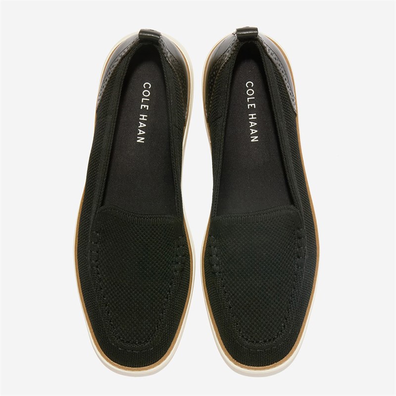 Cole Haan Womens Original Grand Camarin Stitchlite Venetian Loafers Black Knit