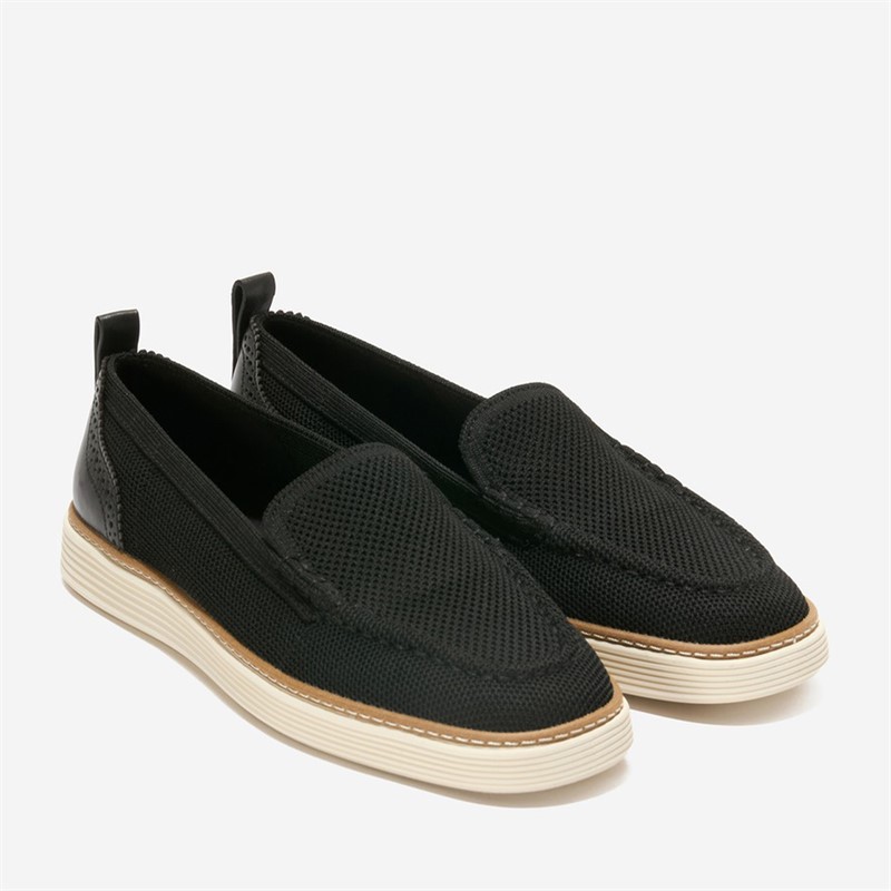 Cole Haan Womens Original Grand Camarin Stitchlite Venetian Loafers Black Knit