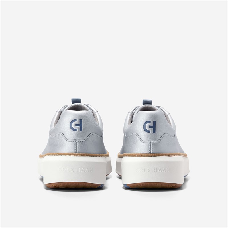 Cole Haan Womens Grandpro Topspin Waterproof Golf Trainers Metallic Silver/Frost Grey