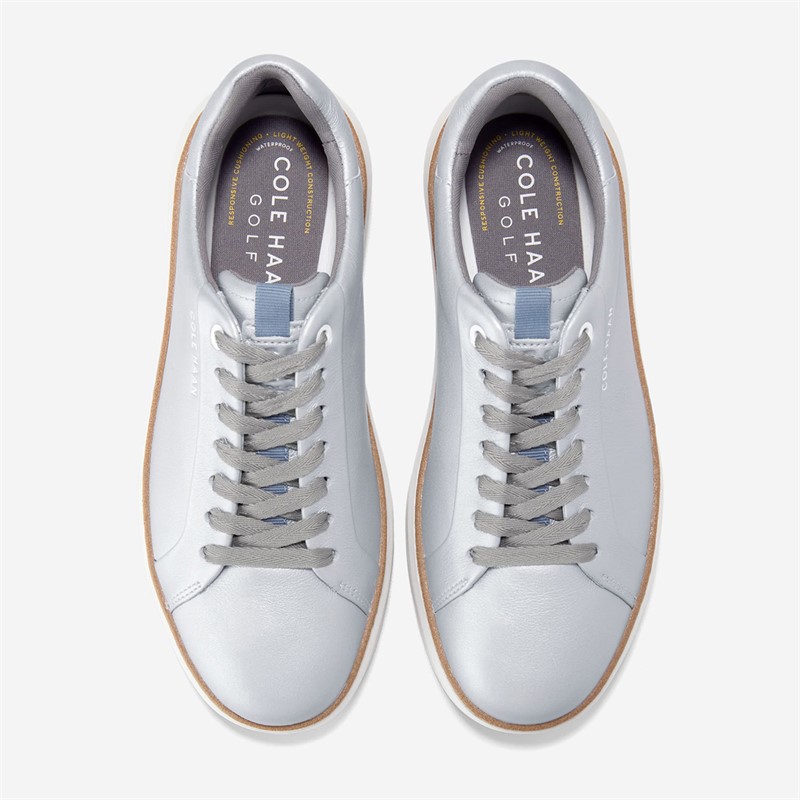 Cole Haan Womens Grandpro Topspin Waterproof Golf Trainers Metallic Silver/Frost Grey