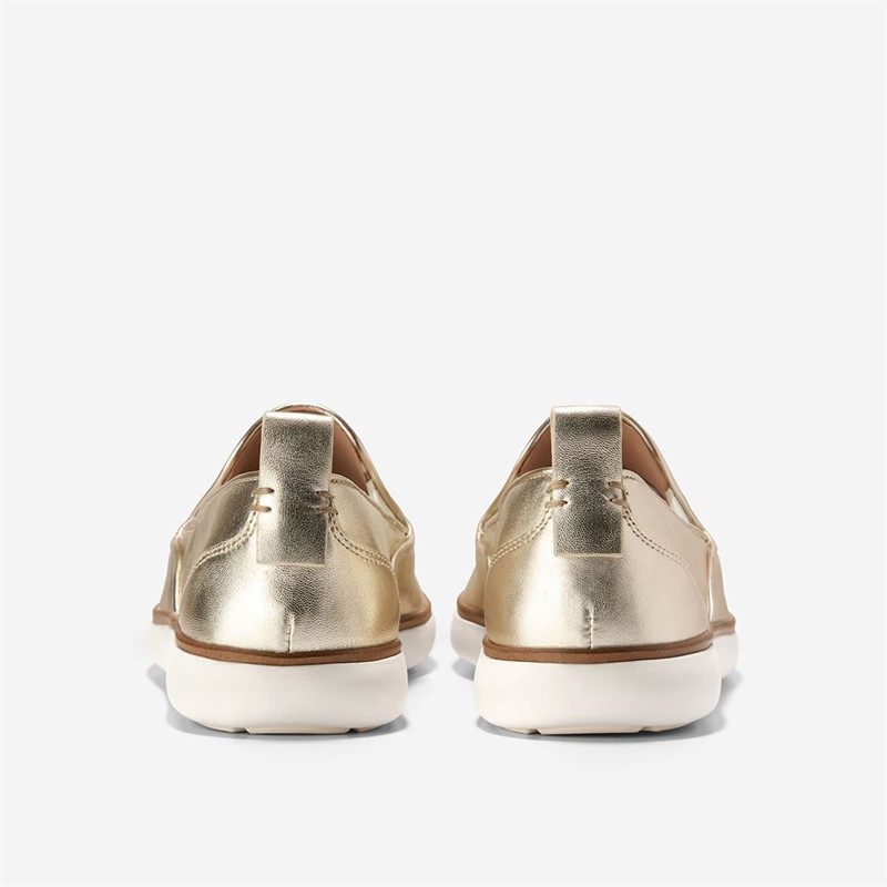 Cole Haan Womens Grand Ambition 2.0 Galena Loafers Soft Gold