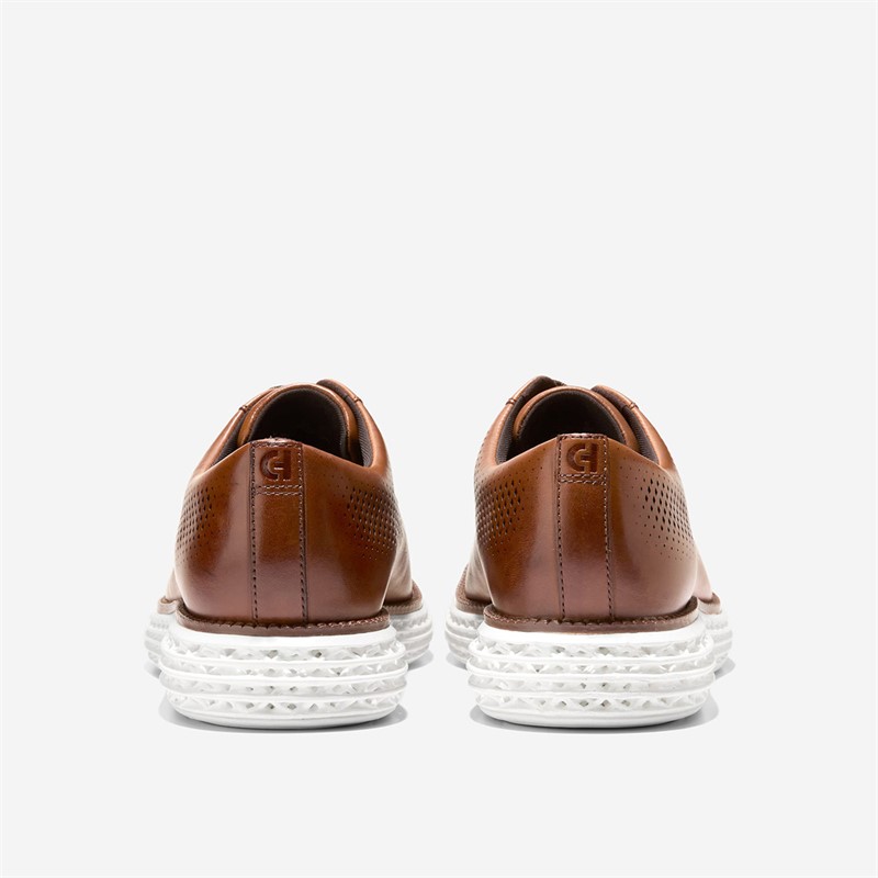 Cole Haan Mens Original Grand 2.0 Oxford Shoes British Tan/White