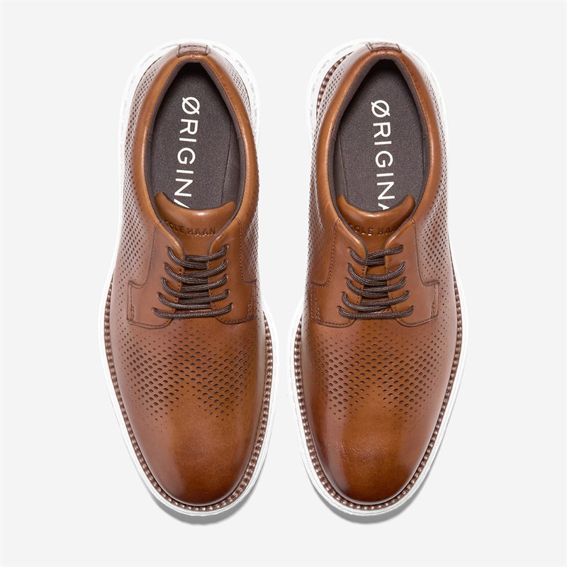 Cole Haan Mens Original Grand 2.0 Oxford Shoes British Tan/White