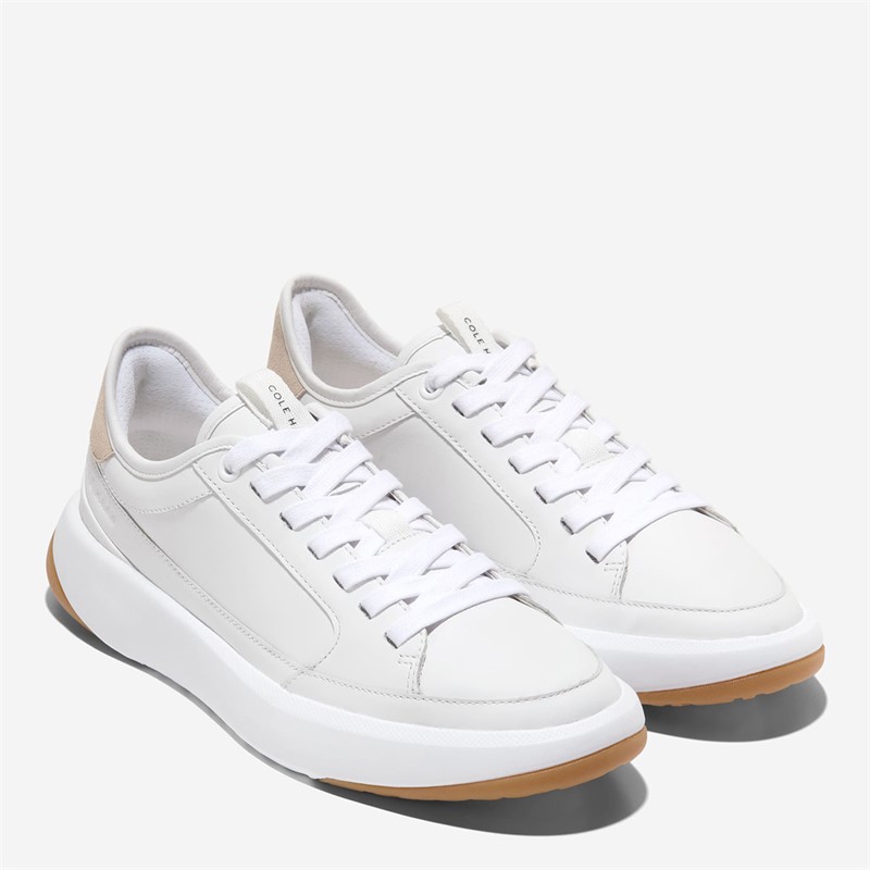 Cole Haan Womens Grandpro All Day Court Leather Trainers Optic White