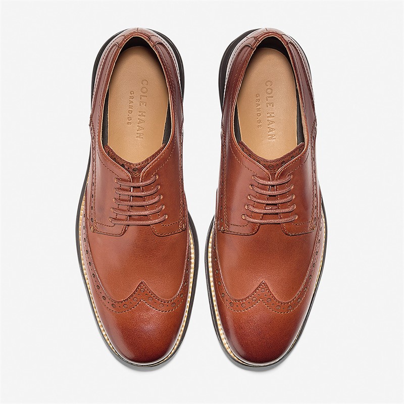 Cole Haan Mens Originalgrand Wingtip Oxford Classic Shoes Woodbury/Java