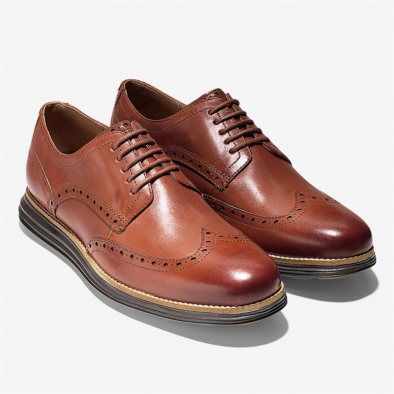 Cole Haan Mens Originalgrand Wingtip Oxford Classic Shoes Woodbury/Java