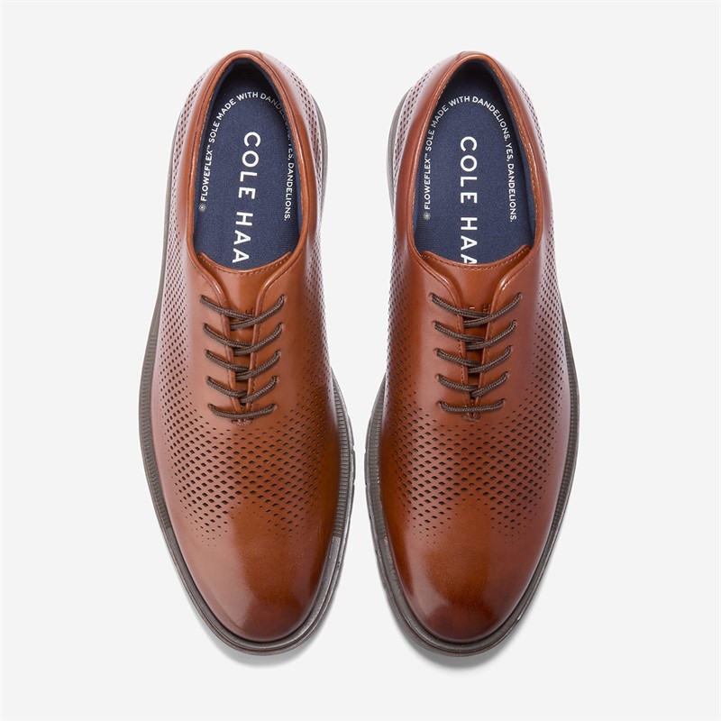 Cole Haan Mens Grandflex Dress Laser Oxford Shoes Mahogany