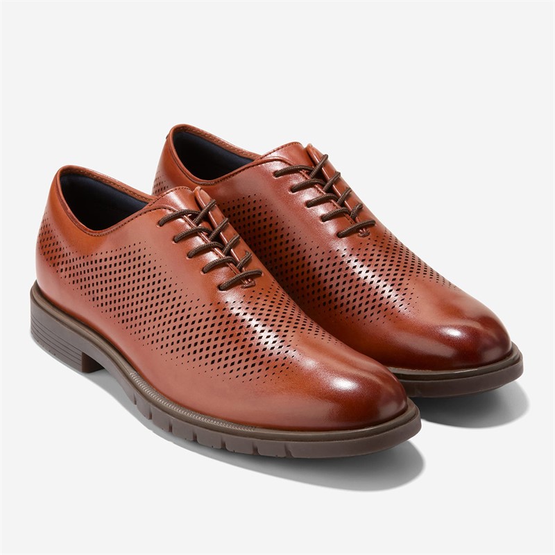 Cole Haan Mens Grandflex Dress Laser Oxford Shoes Mahogany