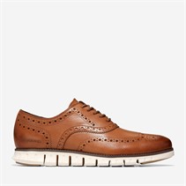 Cole Haan Mens Zero Grand Wingtip Oxford Shoes British Tan