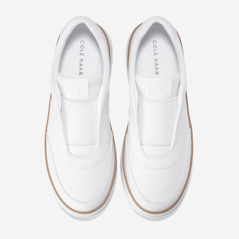 Cole Haan Womens Grandpro Maxfield Slip On Trainers White