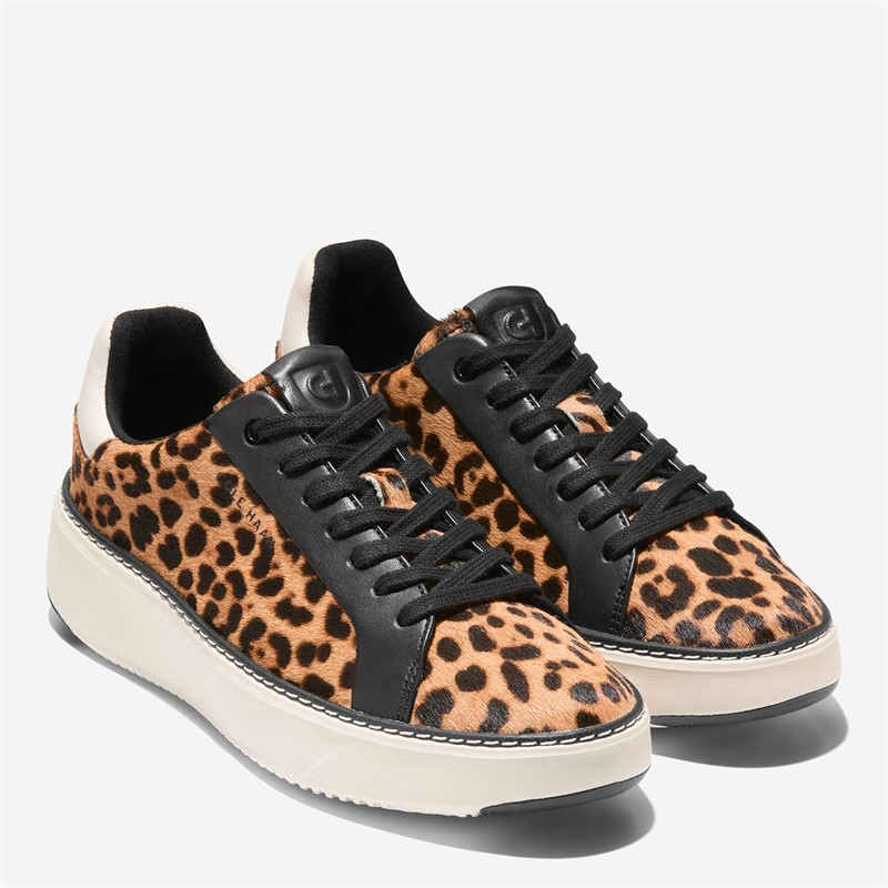 Cole Haan Womens Grandpro Topspin Trainers Leopard Print/Black