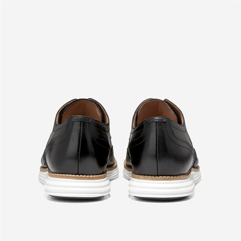 Cole Haan Mens Original Grand Wingtip Oxford Classic Shoes Black/White