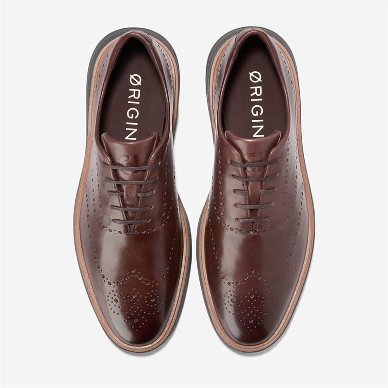 Cole Haan Mens Original Grand Cityspectre Wingtip Oxford Shoes Dark Chocolate/Dark Natural