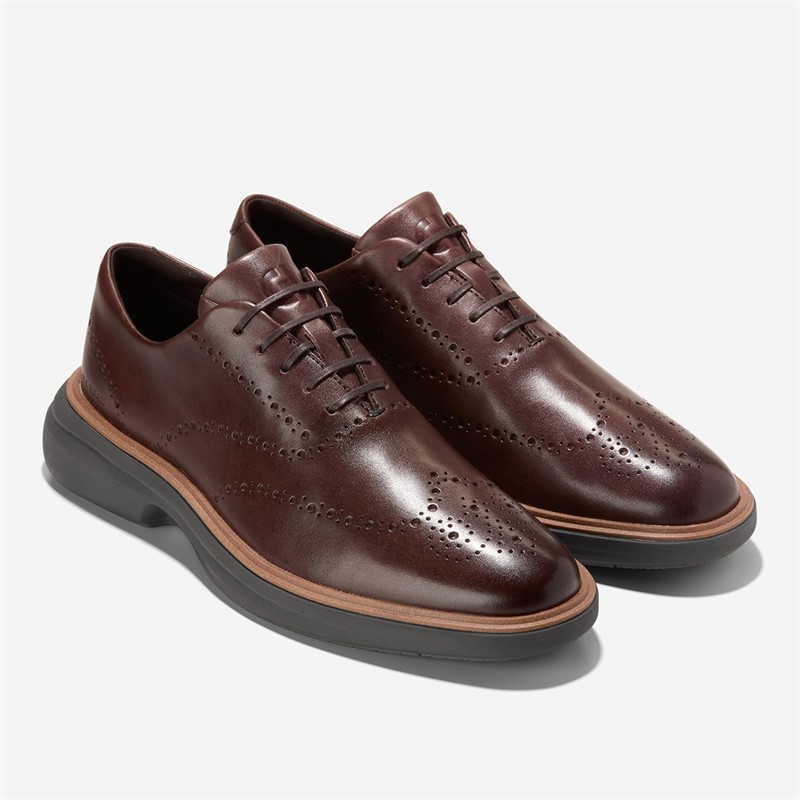Cole Haan Mens Original Grand Cityspectre Wingtip Oxford Shoes Dark Chocolate/Dark Natural