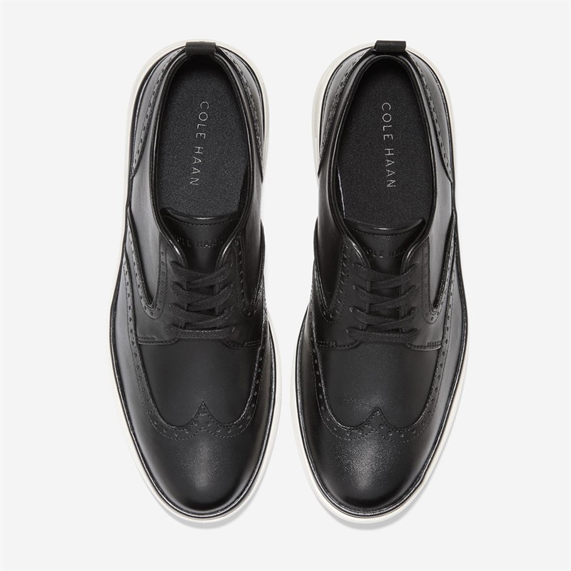 Cole Haan Womens Original Grand Ciry Platform Wingtip Oxford Shoes Black