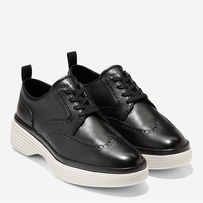Cole Haan Womens Original Grand Ciry Platform Wingtip Oxford Shoes Black
